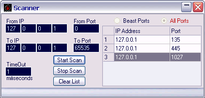 Beast 2.01: Client - Port Scanner