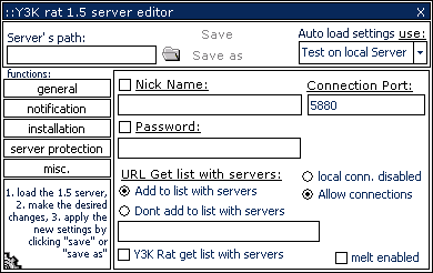 Y3K 1.5 Edit Server - General